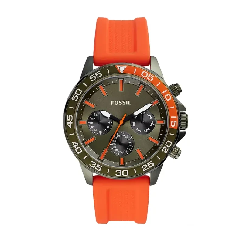 Fossil Bannon Multifunction Green Dial Rubber Men’s Watch- BQ2500